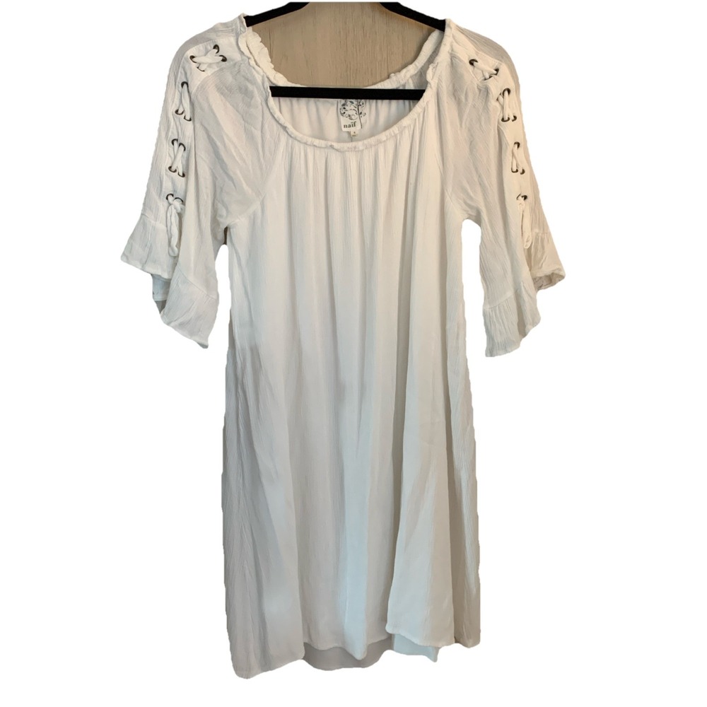 Naïf Anthropologie‎ Dress Lace Up Arms Bell Sleeves Lined Coastal Cowboy Boho S